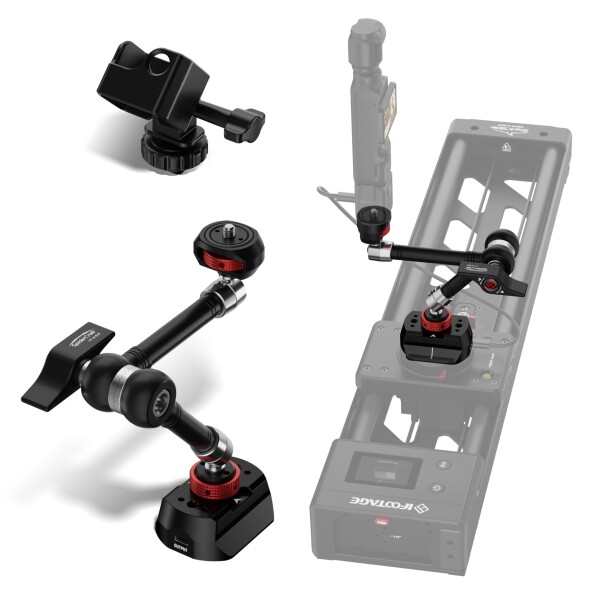IFOOTAGE Nano II Pocket 3 アダプター ＋ Spider Crab 9.5 インチマジックアーム 6 Pin 給電設計による Nano II と OSMO Pocket 3 の無遅延多軸連動対応 手動打点・スマートフォロー・動画撮影可能 アルミ
