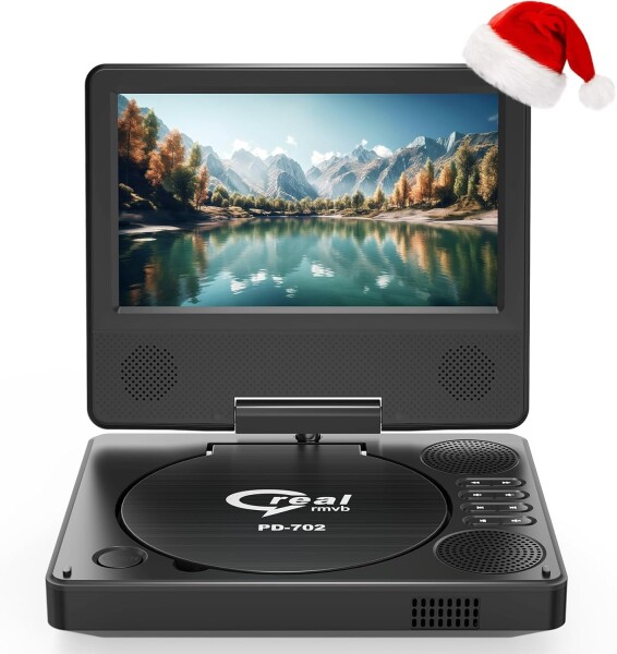 9.5インチ子供と自動車用ポータブルDVDプレーヤー、7.5インチ回転画面付き、動作時間4〜6時間、デュアルスピーカー付き自動車DVDプレーヤー、リモコン、同期テレビ対応、エリアなしUSB/S