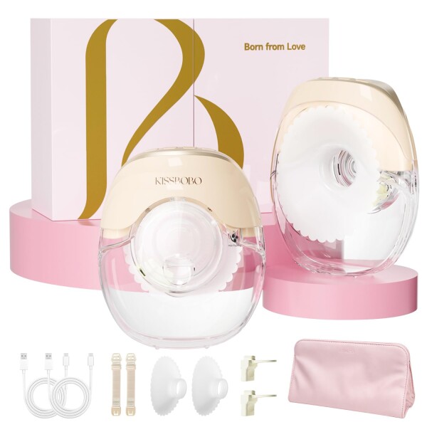 KISSBOBO K8 ウェアラブル 電気搾乳器 ? 超薄型 3モード＆8段階吸引 