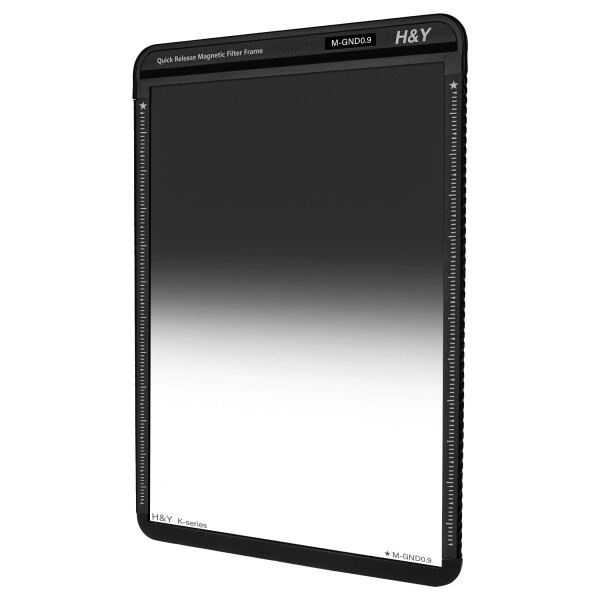 H&amp;Y 角型フィルター 100mm幅 ハーフND ミディアムGND8 Kシリーズ 100x150mm Medium GND 0.9 (最大3段分減光) マグネットフレーム付 ゴリラガラス 帯電防止 防汚 撥水 防傷 低反射 両面コート KM09