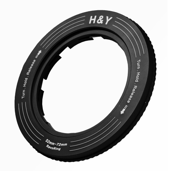 H&amp;Y ステップアップリング REVORING 52-72mm ブラック レボリング フィルター径変換アダプター 77mmフィルター用 可変式 RS72
