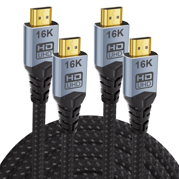 CABLAPTOP 16K 8K HDMI ケーブル 96Gbps 2m｜超高速 HDMI2.2 規格｜16K@60Hz/8K@120Hz/4K@480Hz 対応｜HDCP 2.2&2.3｜ダイナミック HDR・eARC・DTS:X 搭載｜ロクー TV/HDTV/PS5 / ブルーレイ/プロジェクターに対応(2本セ