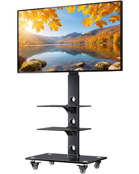 BONTEC キャスター付き壁寄せテレビスタンド ハイタイプ 30〜70インチ 高さ6段階調整 耐荷重40kg VESA600×400mm 9,637円