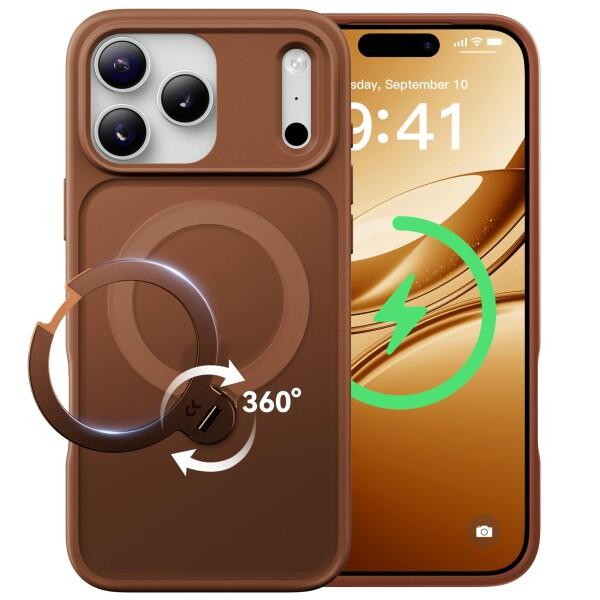 CASEKOO iPhone 17 Pro Max 用 ケース MagSafe対応 米軍MIL規格 360°全方向耐衝撃 最大25W急速充電対応 指紋防止/マット仕上げ/黄変防止/半透明 ラップホール付き ワイヤレス充電対応 いphone17promax 用