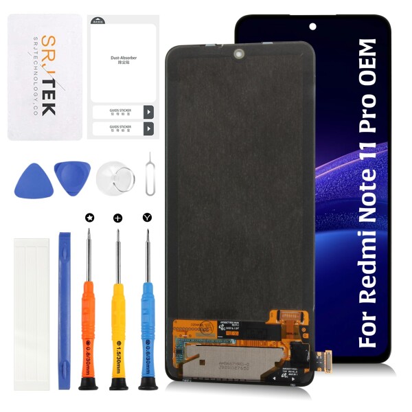 SRJTEK For Xiaomi Redmi Note 11 Pro 5G 液晶パネル 交換用 6.67インチ オリジナル OEM LCDディスプレイ 画面交換 修理用パーツ 2201116TG 2201116TI対応