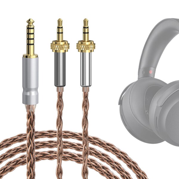 Geekria Apollo Copper アップグレード オーディオ ケーブルソニー Sony MDR-Z7 MDR-Z7M2 MDR-Z1R ヘッドホン対応 4.4mm からデュアル 3.5mm 交換用ヘッドホン コード ねじ式回転ロック装置 (4.9 フィート /