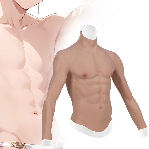 (gskinart) [肌芸 筋肉スーツ コスプレ 偽筋肉 シリコンスーツ 仮装 マッスルスーツ ファスナー (アジア系黄色, Sサイズ｜ファスナー) 16,839円