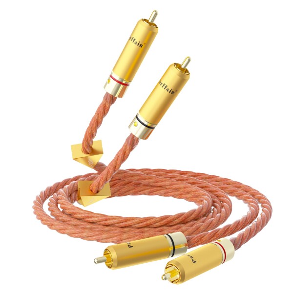 Preffair 15awg RCAオーディオケーブル, 24金メッキコネクター, ハイファイ音質, 1m/1.5mケーブル for AMP/Mixer/DAC/CD/DVD Player,1組(1.5m)