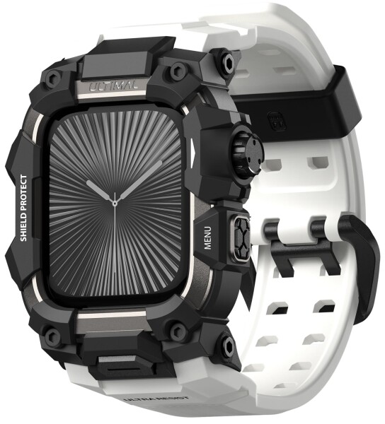 ULTIMAL に相応う Apple Watch Series 11/10（46粍）用 ダンス楽隊一体型防御すること入れもの TPU 耐衝撃 高耐久 通気性 飾り気の無い据えつける 運動競技/アウトドア向け 白いこと