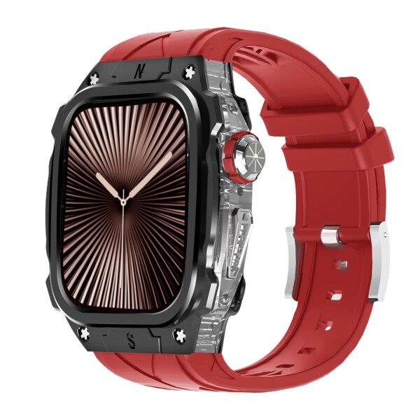 Apple Watch Series 10 46粍ダンス楽隊用御膳上等メタルケースバー付き添い人 高耐久 手ごわいな入れもの シリコンストラップiwatch Series 10 46粍胴締め成人男性用盛りだくさん防御すること取りまかなう (?K?)