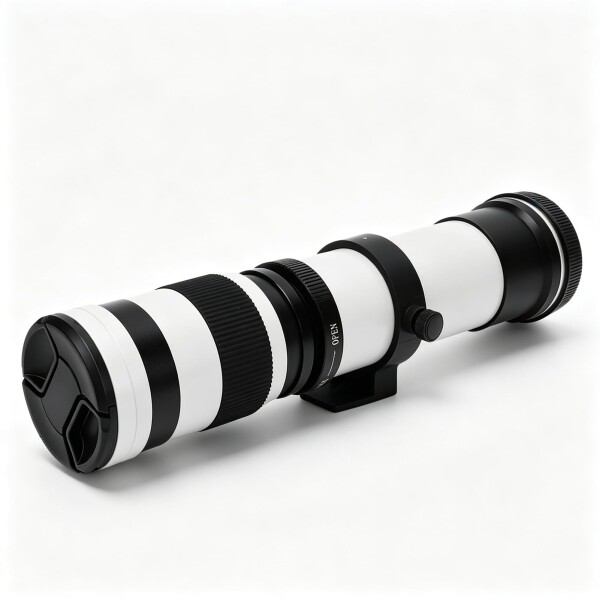 GOWENIC RFマウント用の420〜800mm望遠レンズ、マニュアルフォーカスF8.3野生生物＆ムーンフォトグラフィー用のスーパーズームレンズ (白)