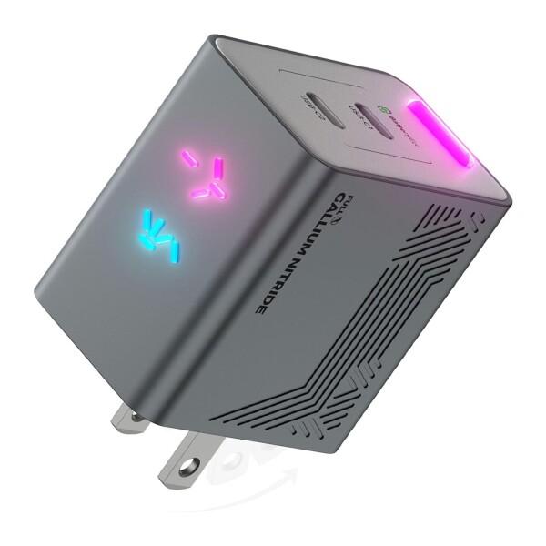 PHYSCE 45W GaN急速充電器 USB-C×2 PD3.2 AVS/PPS対応 2台同時でも最大56%速い ポート独立給電 360°RGBライト 折りたたみ式プラグ PSE技術基準適合 MacBook Air iPhone 17/16/15 iPad対応 6,940円