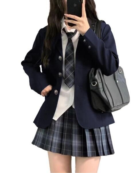 (KALAOK) 制服 卒業式 入学式 コスプレ 衣装 学生服 JK スカート 女子高生 高校生 通勤 通学 学園祭 bluegrey XL 7,475円