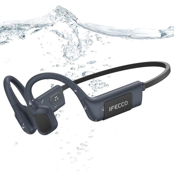 IFECCO 骨伝導イヤホン IP68 水泳用 完全防水- ワイヤレス6.0, 32GB内蔵 MP3, 超軽量 プール ランニング サイクリング対応 7,492円
