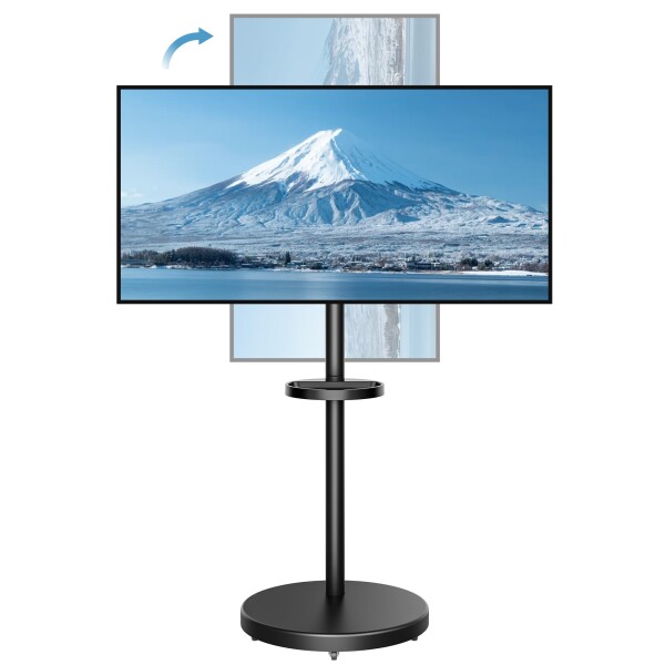 ECOTINY テレビスタンド 32~65インチ対応 縦横回転 壁寄せ 耐震 移動式 耐荷重40kg 高さ6段階調整 角度回転 SNSで話題