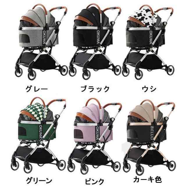 Angelpet ペットカート 分離型 犬用 バギー いぬ用 4輪 カーキ