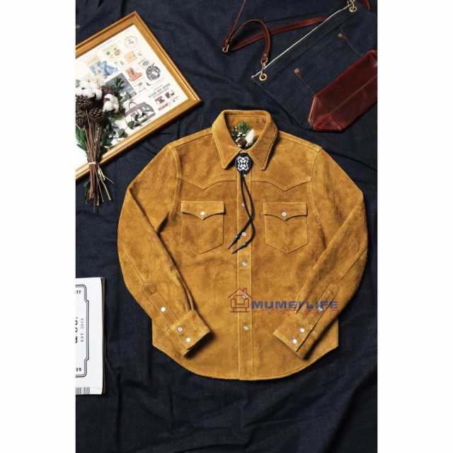 US古着【本革リアルレザー スエード シャツジャケット】メンズXL ブラック DENIM&Co.フリンジレザージャケット本革スエードリアルレザー黒
