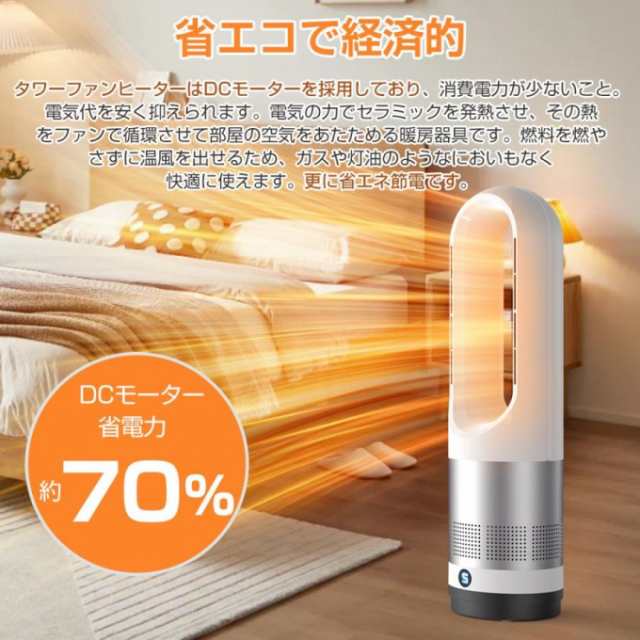 18インチ冷暖タイプ】冷風機 羽なし扇風機 タワーファン
