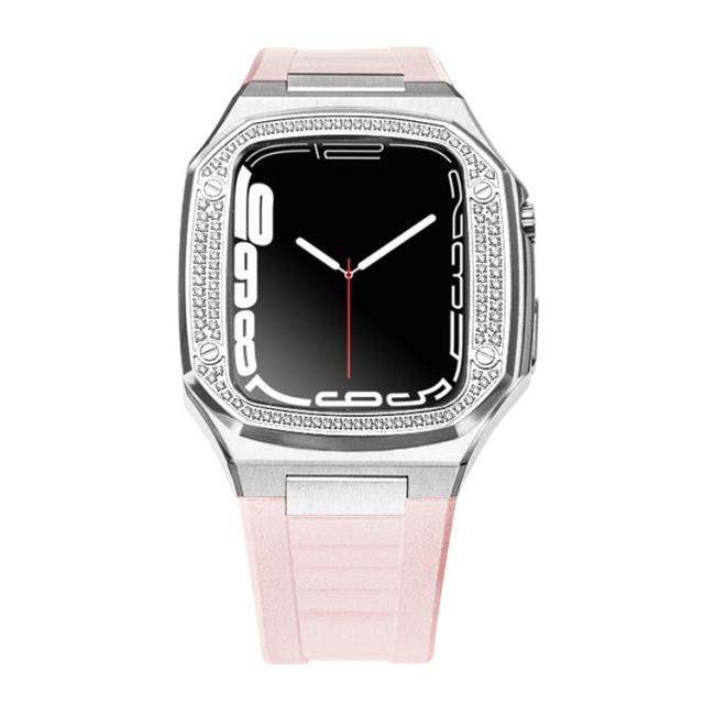 秋冬新作 アップルウォッチ apple watch バンド ステンレス ラバー ケース pple Watch Series 7 84 5 6 se 対応 アップルウォッチケース メンズ 45mm 44mm 41mm 40mm Series4/5/6/7/8/SE_3