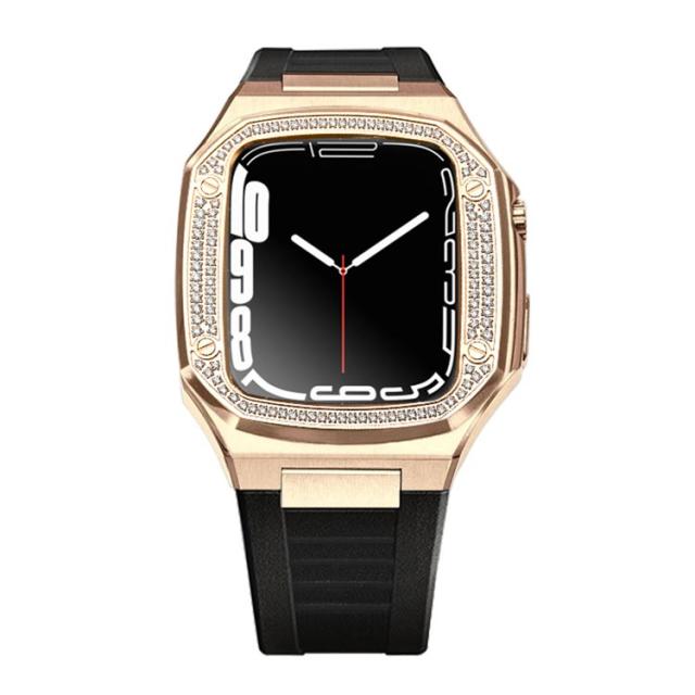 秋冬新作 アップルウォッチ apple watch バンド ステンレス ラバー ケース pple Watch Series 7 84 5 6 se 対応 アップルウォッチケース メンズ 45mm 44mm 41mm 40mm Series4/5/6/7/8/SE_4