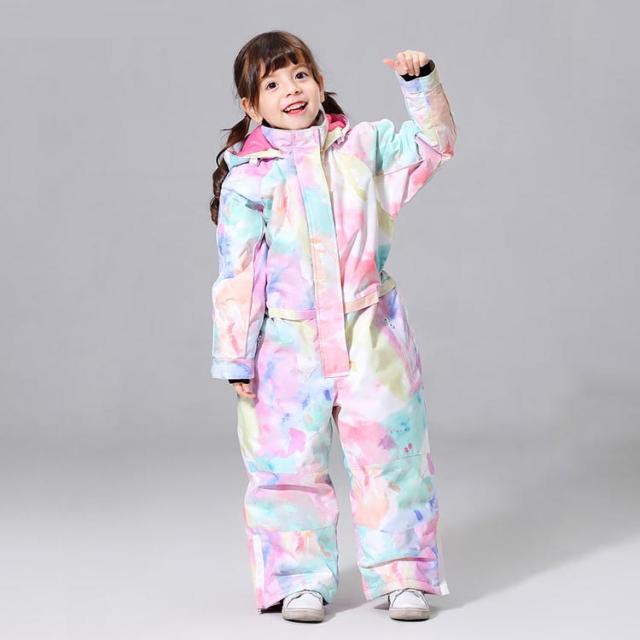 スキーウェア キッズ つなぎ ジャンプスーツ スノーボード ウェア スノーウェア 女の子 ジュニア 子供 キッズ スノーボードウェア 撥水 防寒 防風 子供服 冬 雪遊び 幼稚園 保育園 おしゃれ 防寒 ガールズ 100 110 120 130 140 150 160_3