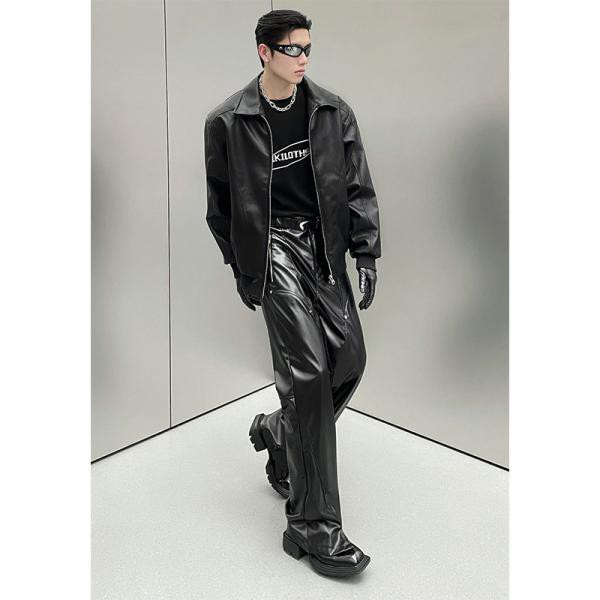 メンズ革パン　春秋冬　レザーパンツ　バイクパンツ　ロングパンツ　スリム裏起毛 スキニー モーターパンツ ライダース 羊革 メンズ革パン 春秋冬 レザーパンツ バイクパンツ ロングパンツ