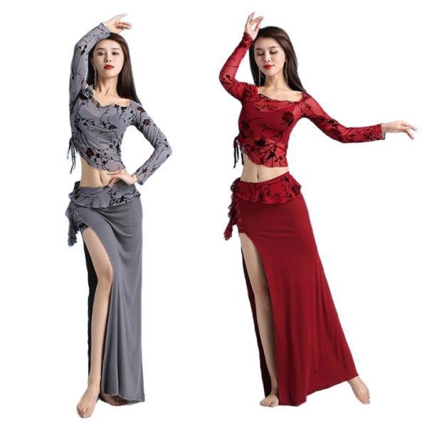 ベリーダンスセットアップ 新品】エジプト製赤いベリーダンス