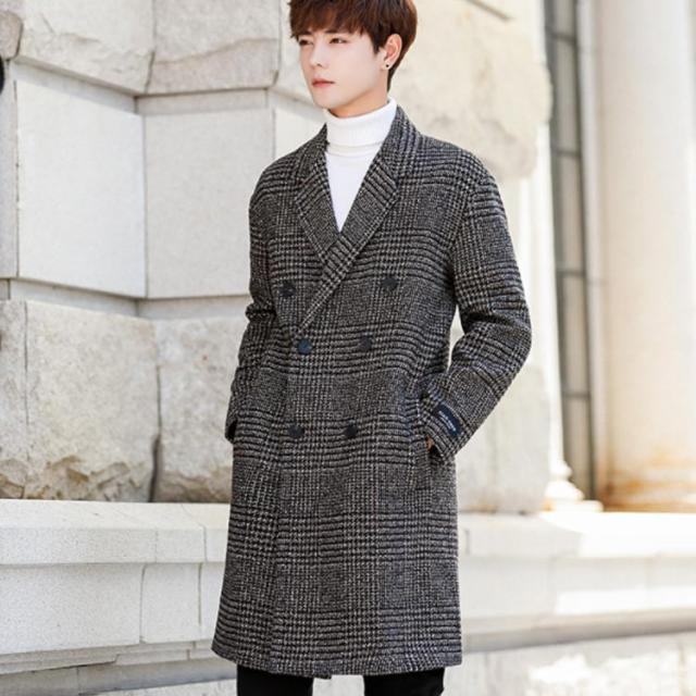 《》チェスターコート ラシャコート メンズ コート 千鳥格子 チェック柄 テーラード 男女兼用 スプリング 春服 秋冬服 ロング丈 ビジネス 厚手 通勤通学 新作