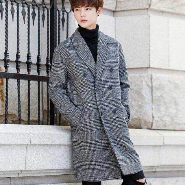 《》チェスターコート ラシャコート メンズ コート 千鳥格子 チェック柄 テーラード 男女兼用 スプリング 春服 秋冬服 ロング丈 ビジネス 厚手 通勤通学 新作