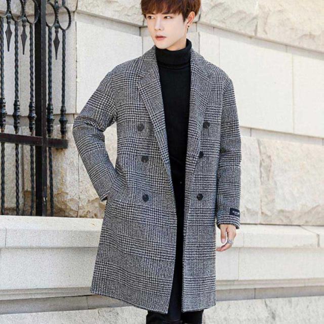 《》チェスターコート ラシャコート メンズ コート 千鳥格子 チェック柄 テーラード 男女兼用 スプリング 春服 秋冬服 ロング丈 ビジネス 厚手 通勤通学 新作