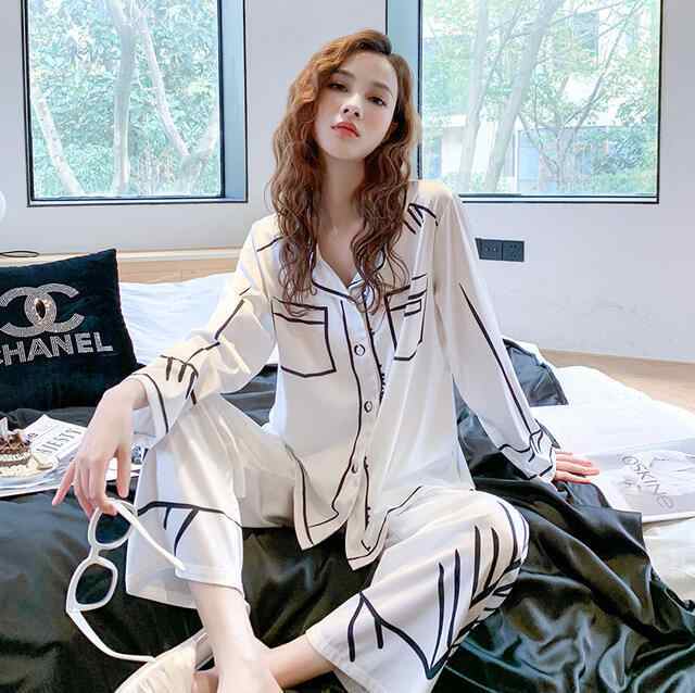 キッドブルー] Wガーゼ ライン チェック 長袖 フルレングス 上下セット