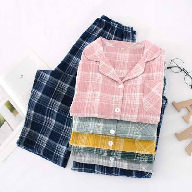 パジャマ カップル 綿100 ピンク 前開き Vネック 長袖 長ズボン 薄手 衿付き ポケット ルームウェア 室内着 上下セット ホームウェア 部屋着 チェック 春夏 快適 秋冬 快眠 肌に優しい ペア ホーム お泊り 出張 旅行 おうち時間 合宿 通気 JITIFA