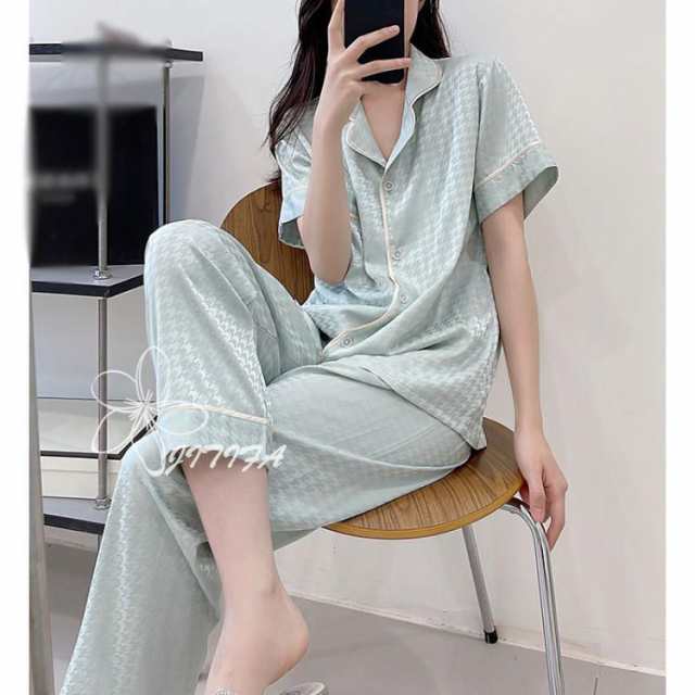 WOJIAN]パジャマ レディース 夏 半袖 ルームウェア メンズ
