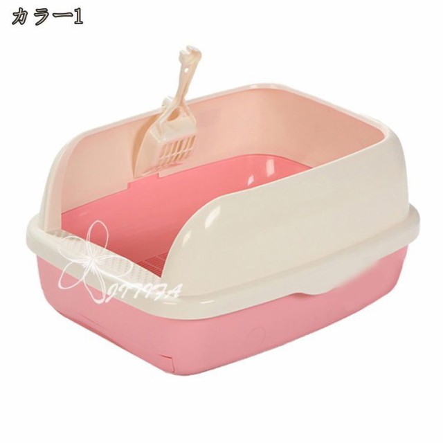 大型の猫ちゃんや複数飼いにも使える 大容量サイズの猫ちゃん用システムトイレ 猫 トイレ 猫トイレ 大容量 システムトイレ 大きめ トイレトレー 砂入れ オープンタイプ 丸洗い可能 おしゃれ 52*41*25cmサイズ 大 簡単掃除 清潔 飛散防止