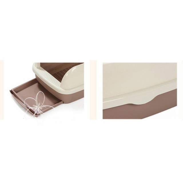 大型の猫ちゃんや複数飼いにも使える 大容量サイズの猫ちゃん用システムトイレ 猫 トイレ 猫トイレ 大容量 システムトイレ 大きめ トイレトレー 砂入れ オープンタイプ 丸洗い可能 おしゃれ 52*41*25cmサイズ 大 簡単掃除 清潔 飛散防止