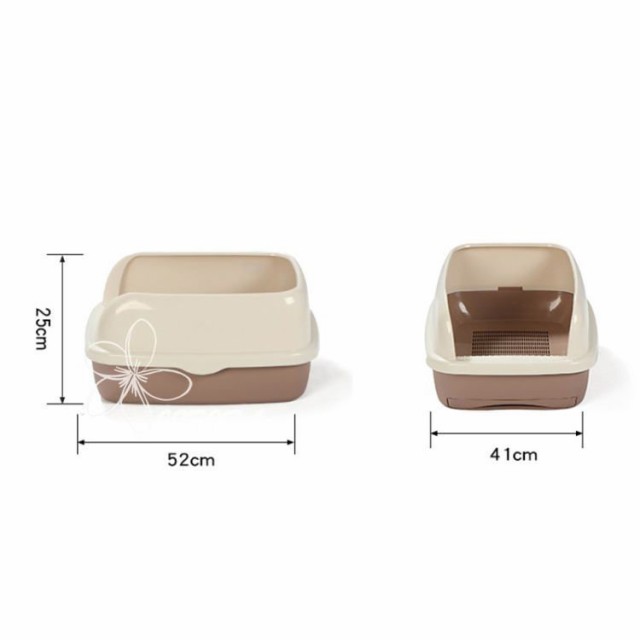 大型の猫ちゃんや複数飼いにも使える 大容量サイズの猫ちゃん用システムトイレ 猫 トイレ 猫トイレ 大容量 システムトイレ 大きめ トイレトレー 砂入れ オープンタイプ 丸洗い可能 おしゃれ 52*41*25cmサイズ 大 簡単掃除 清潔 飛散防止