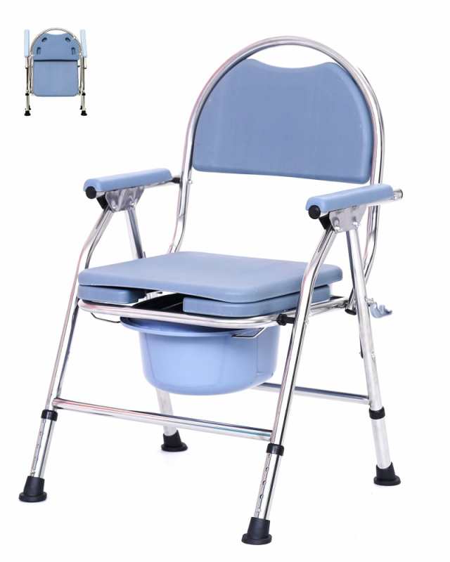 ポータブルトイレ 高さ調整可能 介護用 簡易便座 便器 折りたたみトイレ 介護 トイレ椅子 浴室イス シャワーチェア 折り畳み 組立不要 水洗可能 大人用 高齢者 災害用トイレ 建設現場