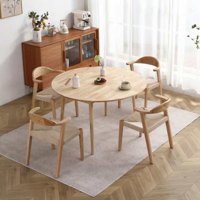 ダイニングテーブル1点×チェア4脚 4人用 伸長式ダイニングテーブル