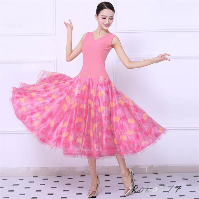 社交ダンス用ピンクドレス ドレス ラテン モダンドレス ダンス衣装 ワンピース 社交ダンス用ピンクドレス ドレス ラテン モダンドレス ダンス