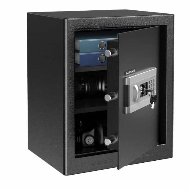 新品未使用】家庭用金庫 52L 黒 盗難防止 警報アラーム付