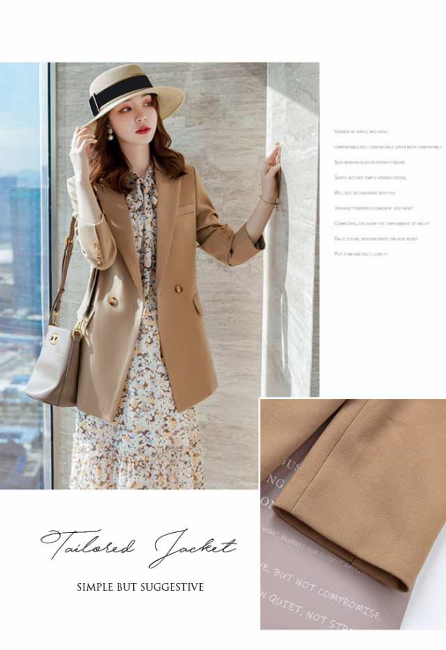 2点セット スーツジャケット 花柄ワンピース テーラードジャケット 秋