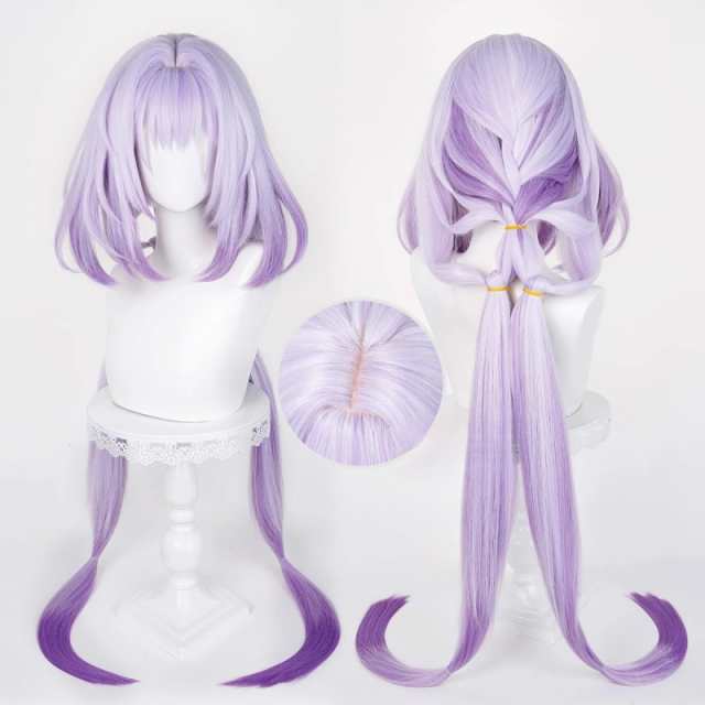 【送料無料】コスプレ キャストリス きゃすとりす Castorice 崩壊：スターレイル 崩スタ スターレイル オンパロス 黄金裔 コスプレウィグ ウィッグ かつら ウィッグネット付き 紫のおさげロングヘア