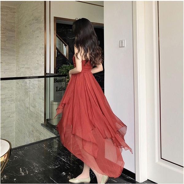 肩出し ワンピース レディース キャミソール フィッシュテール 夏 ボヘミア風 セクシー ビーチ サマードレス リゾートノースリーブ デート