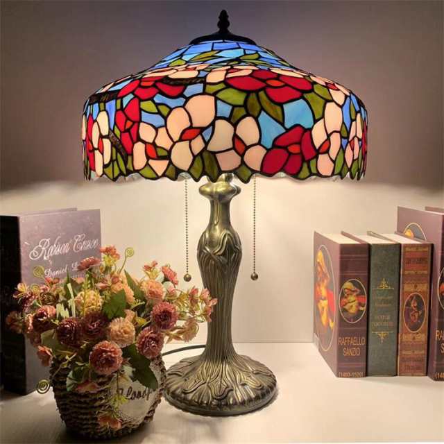 40*57CM 花柄ステンドグラスランプ スタンド照明 おしゃれ