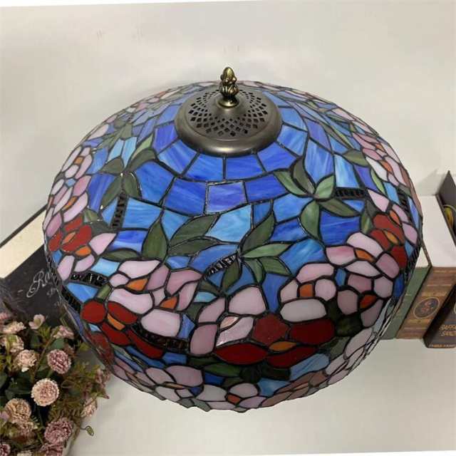 40*57CM 花柄ステンドグラスランプ スタンド照明 おしゃれ