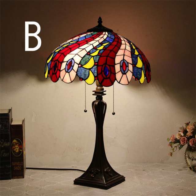 40*58CM ステンドグラスランプ スタンド照明 おしゃれ 花柄 ガラス