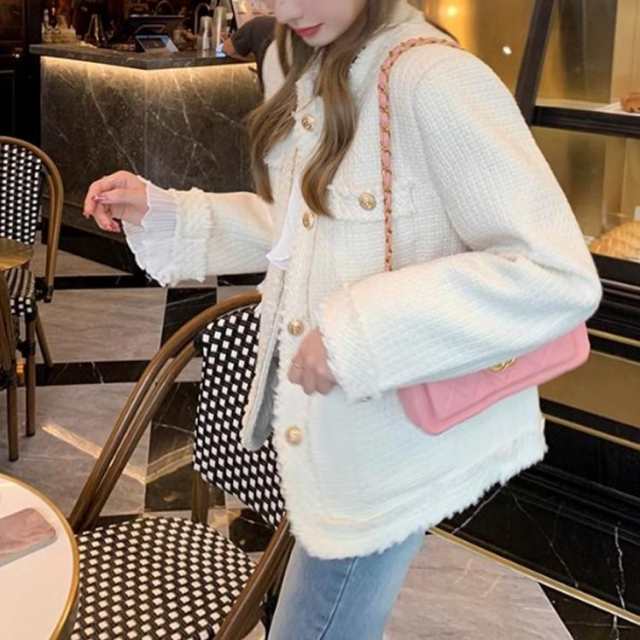 デート レディース 春コート ツイードジャケット ツイードジャケット 春秋 春物 アウター フォーマルスーツ ジャケット お宮参り パーティー ゆったり ノーカラージャケット 入学式 卒業式 女子会 高級感 上品 ノーカラージャケット・コート