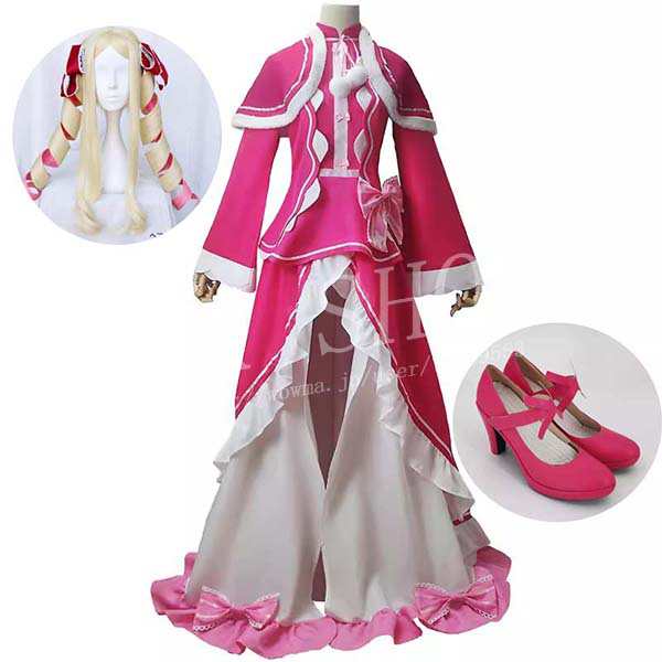 Reゼロから始める異世界生活 風 ベアトリス コスプレ 衣装 ウィッグ cos靴 コスチューム 演出服 アニメ ゲーム ハロウィン cosplay 変装