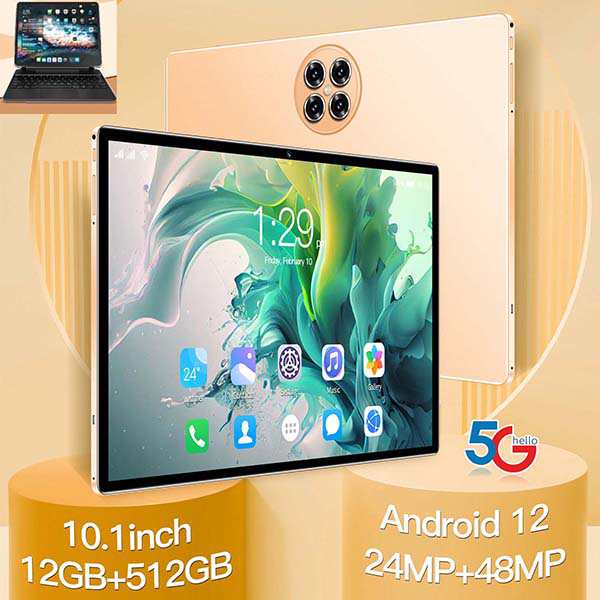 Android 12 10.1インチ タブレット wi-fiモデル、 タブレット 本体 10.1インチ android12 pc 防水 Wi-Fiモデル 通話 12GB