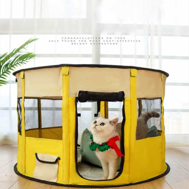 【ポイント10倍！】ペットサークル猫ケージ折りたたみ中型犬ペットゲージ猫用子猫避難折り畳みキャットハウス犬用おしゃれ室内屋根付き小屋軽量屋内野外